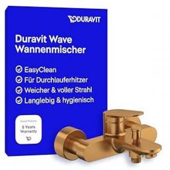 Mezclador mecánico de baño-ducha Duravit Wave bronce cepillado con salida de 17,8 cm y roseta de Ø 6,6 cm