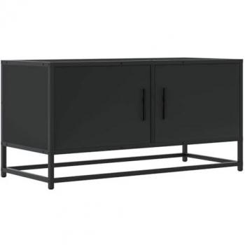 Mueble de TV madera de ingeniería y metal negro 80x34,5x40 cm