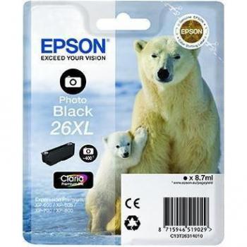 Epson 26XL Polar Bear Cartucho de Tinta Foto Negro Alto Rendimiento (C13T26314010) para XP-600/605/700/800