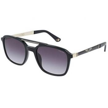 Police Aviator Sunglasses SPLA53 - Unisex, Shiny Black Smoke Gradient, Size: 53 MM