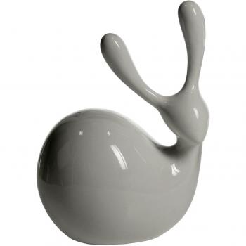 PAME 55012 - Figura de cerámica con forma de conejo, 30 x 22 x 17 cm, color blanco