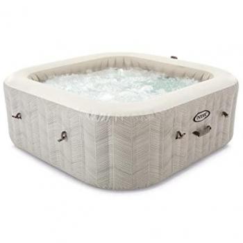 Spa hinchable cuadrado Intex Chevron Deluxe 6 plazas con hidromasaje, 195x195x71 cm