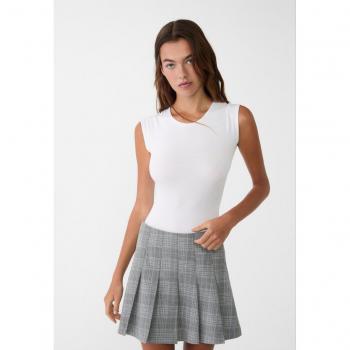 Stradivarius White XS Mini Sleeve Bodysuit