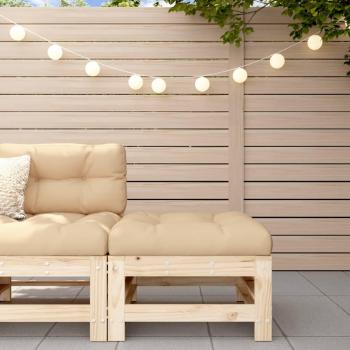 Taburete de jardín con cojín de madera maciza de pino