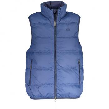 La Martina Blue Polyamide Jacket - XL, Vests, male, Blue, Size: XL Blue Sleeveless Jacket with Embroidery Detail