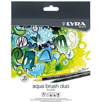 LYRA Aqua Brush Duo, Rotulador doble punta, estuche 24 unidades