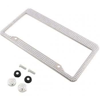 Sedeta® Stainless Steel Luxury Bling Crystal Automobile Number License Plate Frame