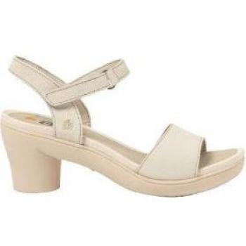 Sandalias de piel beige con altura de tacón 7cm