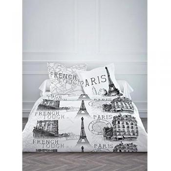 Funda nórdica de 240 x 260 cm y French Touch + 2 fundas de almohada 63 x 63 cm Con Dibujo platziert 100% baumwolle
