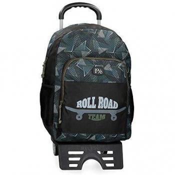 Roll Road Team Mochila Escolar con Carro Negro 33x46x17 cms Poliéster 25.81L
