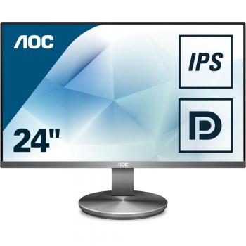 Monitor AOC I2490VXQ/BT de 24 Full HD, IPS, Flicker Free, Gris Plata con HDMI y Displayport