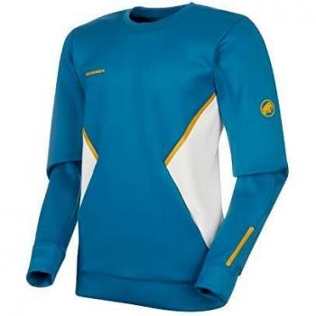 Mammut Camiseta Avers Ml Crew Neck Hombre Camiseta, Hombre, Sapphire/Bright White, L