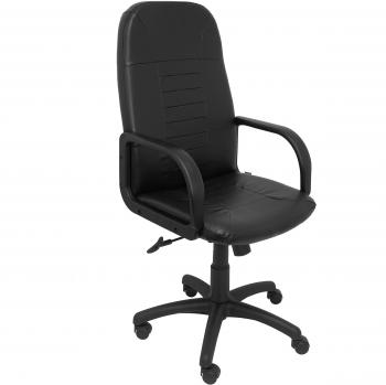 PIQUERAS Y CRESPO Modelo 318 - Sillón de dirección ergonómico con mecanismo basculante y regulable en altura - Tapizado en similpiel color negro