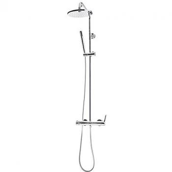 Columna de Ducha Mezcladora Cónica 200 mm con Rociador ABS y Flexo Inoxidable Galindo 71750100