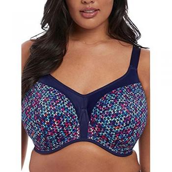 Elomi Energise Underwire Sports Bra - Blue Patterned - Size 40GG