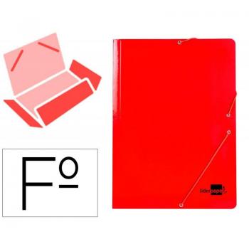 Carpeta Liderpapel Gomas Folio 3 Solapas Cartón Plastificado Color Rojo