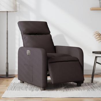 Sillón eléctrico reclinable en tela marrón oscuro Vidaxl