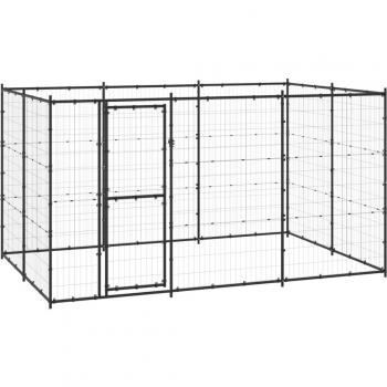 Jaula exterior de acero para perros 7,26 m²