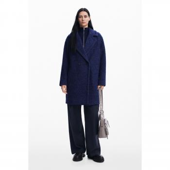 Abrigo de mujer Desigual de lana con cierre cruzado en color azul