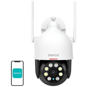 Cámara de Seguridad IP para Exteriores Wi-Fi DEKCO DC5L 2K QHD con Visión Nocturna a Color y Compatibilidad con Google Assistant/Alexa