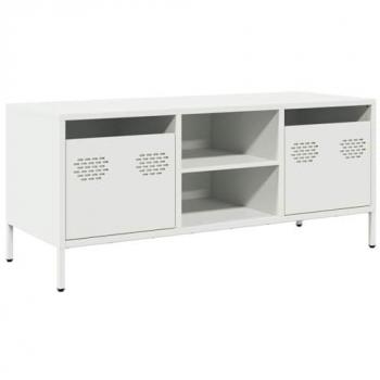Mueble para TV acero laminado en frío blanco 101,5x39x43,5 cm