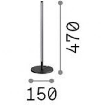 Lámpara de mesa LED Ideal Lux Filo, blanca, aluminio, altura 47 cm, potencia 1200Lm, temperatura de color 3000K