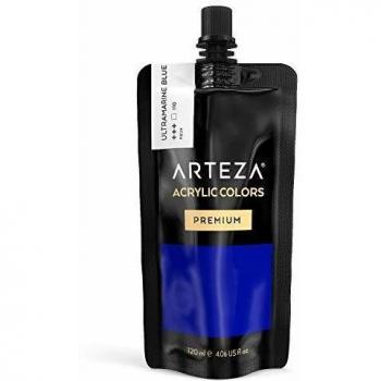 ARTEZA Pintura acrílica | Color Azul Ultramar | Bolsa individual de 120 mililitros | Pinturas acrílicas para lienzos