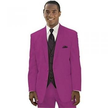 MYS Hombre Justo lo novio boda Smoking Traje pantalón Chaleco corbata Juego Fucsia fucsia Adaptado