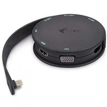 i-tec 4K Docking Station Hub USB C 1x HDMI 1x VGA 1x GLAN 2X USB 3.0 Power Delivery 85W para Windows MacOS Linux Android ChromeOS Thunderbolt 3 Compatible Incl. 23cm Flexible FPC Cable
