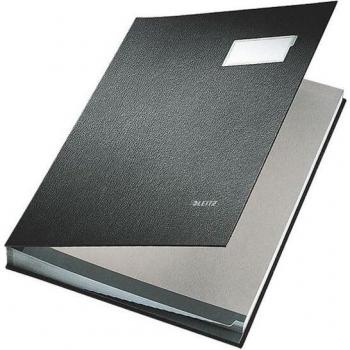 Leitz Portadocumentos 20 Compartimentos, carpeta para firmas LEITZ, cubierta de PP, 20 compartimentos, color negra