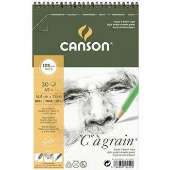 Bloc de dibujo espiral CANSON, C, grano fino, A5, 125 g/m²