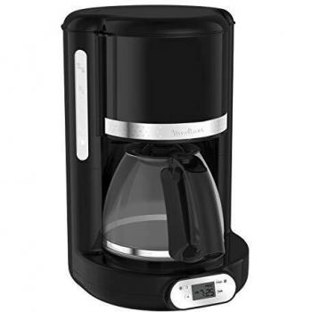 Cafetera Programable Moulinex Soleil FG380B10 - 10/15 Tazas, Jarra de Vidrio 1.25 L, Potencia 1000 W, Color Negro