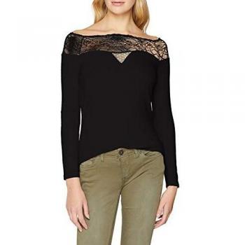 Naf Naf Jhnt57d Camiseta de Manga Larga, Negro