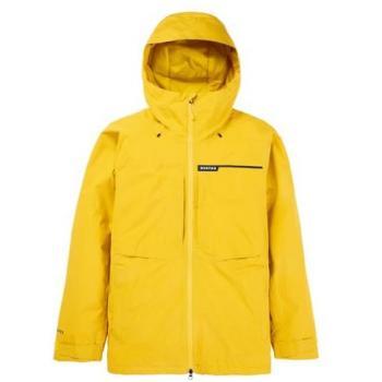 Burton Chaqueta Pillowline Goretex 2L Amarillo para hombre, talla L, con capucha, diseñada para esquí y nieve