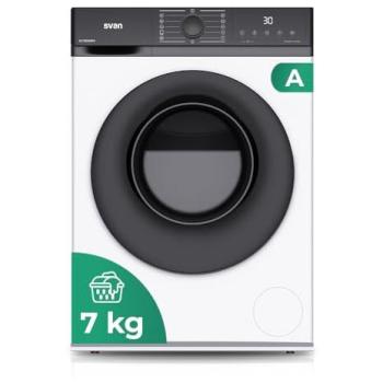 Lavadora Carga Frontal Svan SL7205AIDV, 7 Kg, 1200 Rpm, Clase A, Motor Inverter, Display LED, Puerta Grande