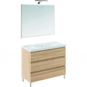 Conjunto de baño Cosmic Teckstone 3 cajones Nogal Natural