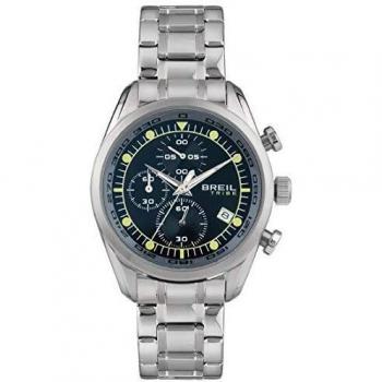 BREIL Men's Spoiler Watch Collection Mono-Colour Blue dial Chrono Quartz Movement and Steel Steel Bracelet EW0478