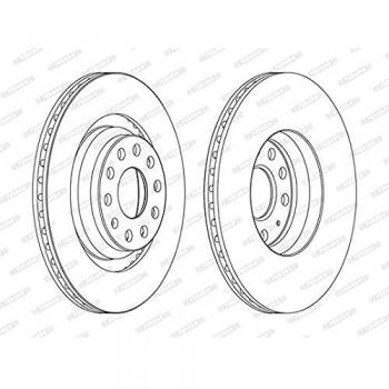 Disco de freno FERODO DDF1503C trasero, ventilado, 2 piezas para VW, AUDI y SKODA