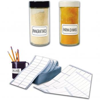 Tico 947931 - Pack de 500 etiquetas autoadhesivas de papel, en modulo continuo, color blanco opaco