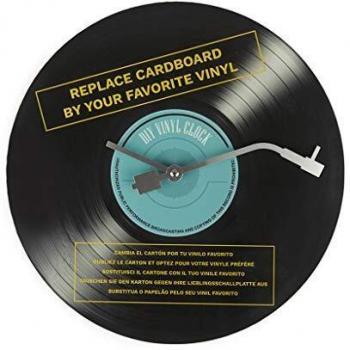 Balvi Reloj de Pared Soundtracks Color Negro No Incluye Vinilo Añade tu Disco LP Preferido Incluye maquinaria,Agujas, Soporte para Pared y Herramienta Pila AA no incluida Plástico