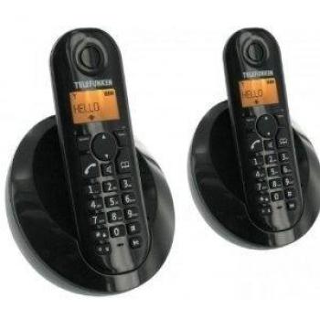 Telefunken Peps - Teléfono fijo, 2 unidades, color negro