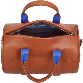 Bolso de mano multiposición de piel Dudu con cremallera, bolso cilindro de cuero genuino para mujeres, suave, diseño elegante y colorido, incluye correa para el hombro y dos asas