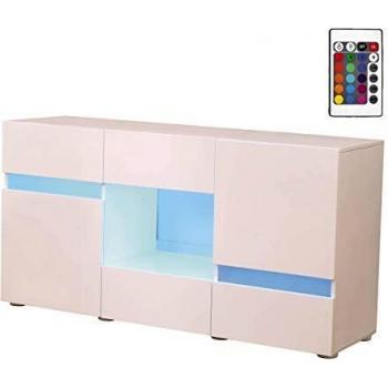 Aparador LED VOLTA - 140 x 40 x 72 cm - Blanco