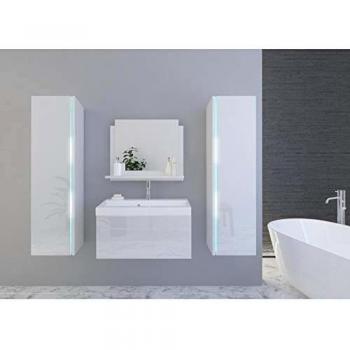 Conjunto de muebles de baño Sandy lacado blanco Azura Home Design