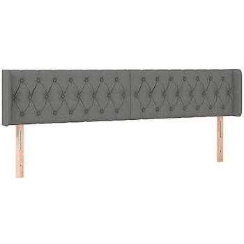 Cabecero de Tela Gris Oscuro con Orejas 203x16x78/88 cm