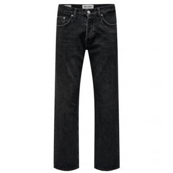 Only & Sons Edge Straight Fit Black Denim Jeans