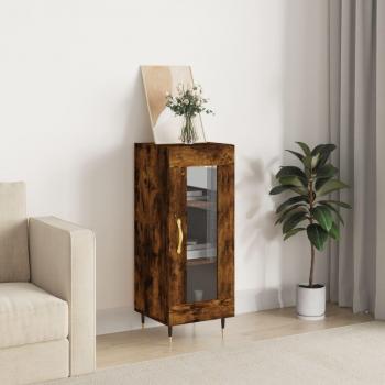 Aparador de madera contrachapada y madera de ingeniería roble ahumado 34,5x34x90 cm - Mueble de Almacenaje para Salón, Buffet, Armario Auxiliar y Armario de Almacen