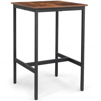 Mesa de Bar Cuadrada Alta, Estructura Robusta de Acero, Montaje Fácil, Ideal para Cocina y Salón, Estilo Industrial, Disponible en Varios Colores, 60x60x90 cm