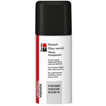 Barniz transparente Marabu 150 ml, brillante, UV-resistente, secado rápido para cartón, madera, metal, cuero y vidrio