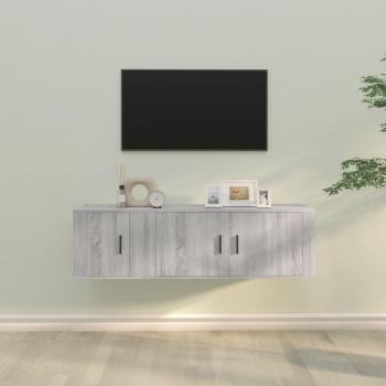 Set de Muebles para TV 2 Piezas en Madera Contrachapada Gris Sonoma